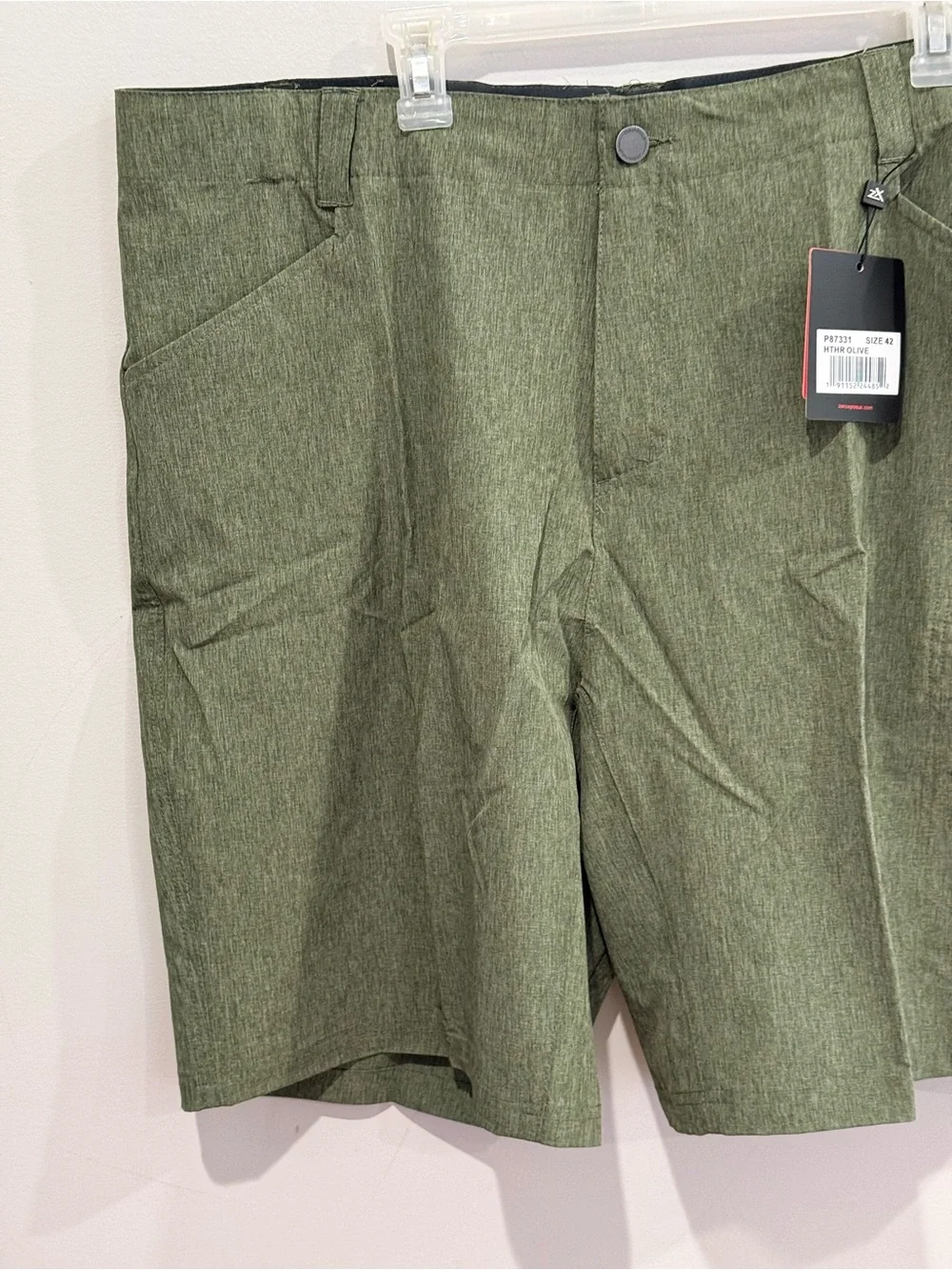 New Zeroxposur 42 Men's Green Performance Shorts w Pockets 261